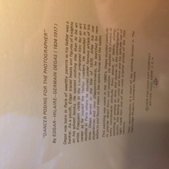 Ohio art company - Degas - “Dancer posing for the photographer” - Picture 3 of 6